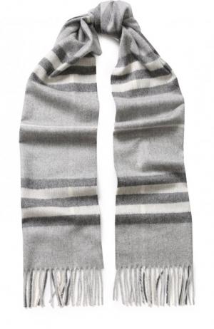 Кашемировый шарф с бахромой Burberry. Цвет: светло-серый
