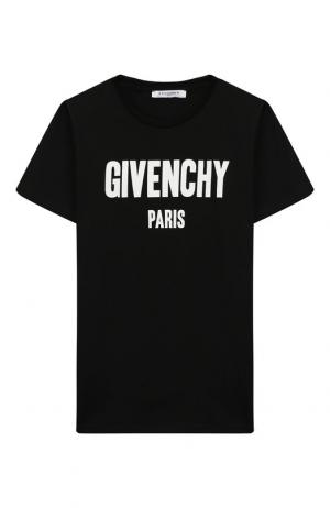 Хлопковая футболка Givenchy. Цвет: черный
