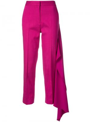 Укороченные брюки с драпировкой Hellessy. Цвет: розовый и фиолетовый