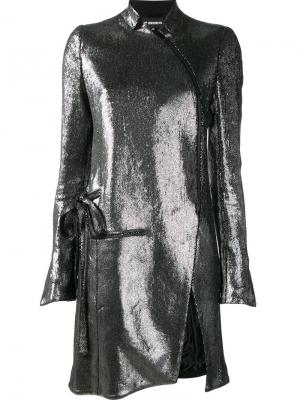 Пальто на молнии Ann Demeulemeester. Цвет: металлический