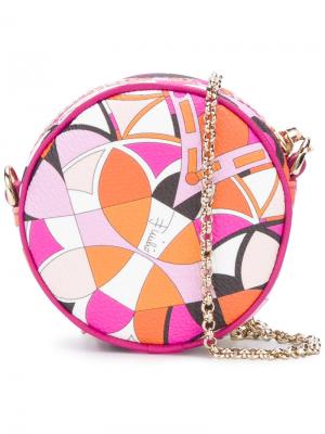Мини сумка с абстрактным принтом Emilio Pucci. Цвет: розовый и фиолетовый