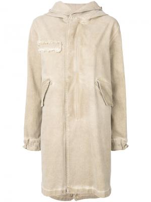 Джинсовое пальто с капюшоном Mr & Mrs Italy. Цвет: телесный