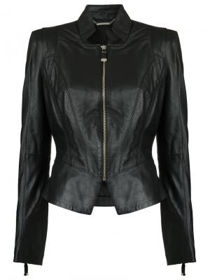 Fitted waist leather jacket Tufi Duek. Цвет: чёрный