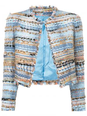 Твидовый укороченный пиджак Isabel Sanchis. Цвет: синий