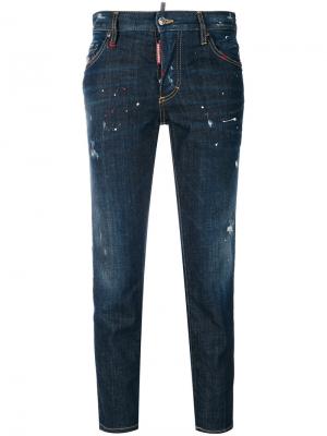Укороченные прямые джинсы Dsquared2. Цвет: синий