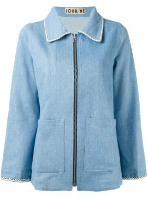 Джинсовая куртка на молнии Jour/Né. Цвет: синий