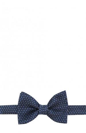 Шелковый галстук-бабочка с узором Lanvin. Цвет: темно-синий