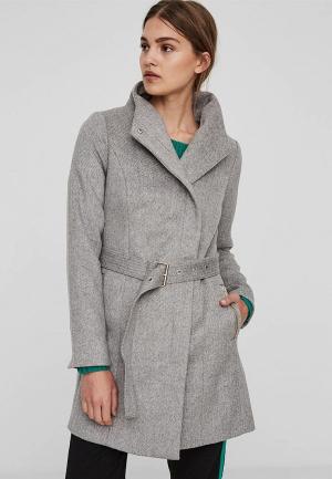 Пальто Vero Moda. Цвет: серый