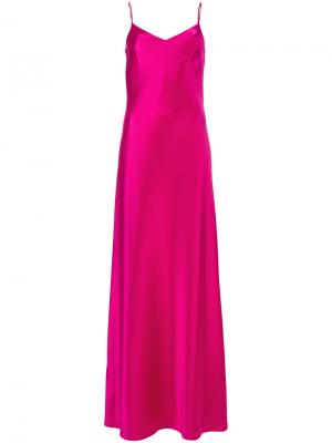 Длинное платье на тонких лямках Galvan. Цвет: розовый и фиолетовый