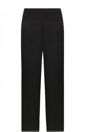 Однотонные широкие брюки с кружевной отделкой T by Alexander Wang. Цвет: черный