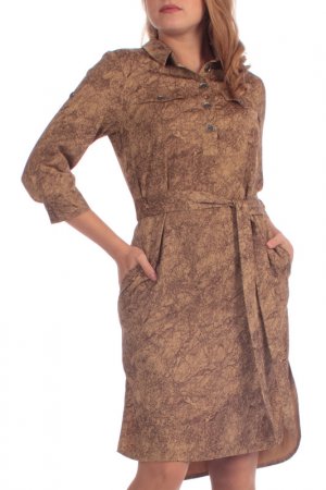 Платье-рубашка Lamiavita. Цвет: коричневый