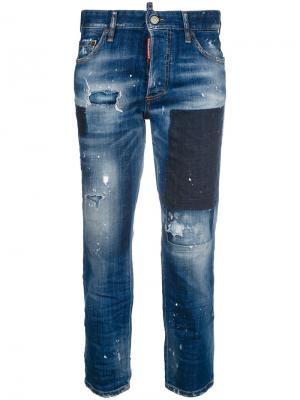 Boyfriend cropped jeans Dsquared2. Цвет: синий