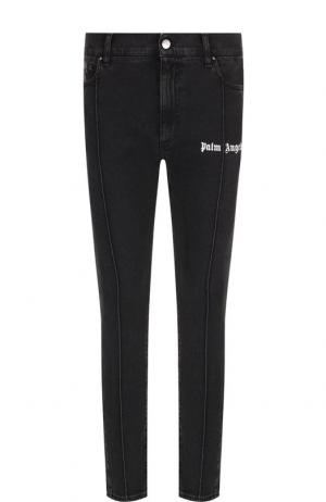 Укороченные джинсы-скинни Palm Angels. Цвет: черный