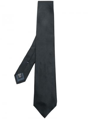 Классический строгий галстук Ermenegildo Zegna. Цвет: чёрный
