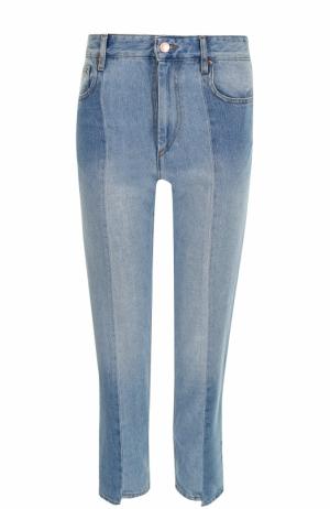 Укороченные джинсы прямого кроя с потертостями Isabel Marant Etoile. Цвет: голубой