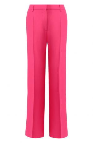 Расклешенные брюки из смеси шерсти и шелка Valentino. Цвет: розовый