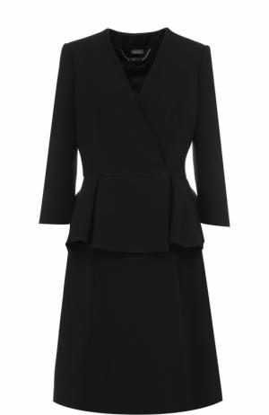 Пальто с укороченным рукавом и баской Alexander McQueen. Цвет: черный