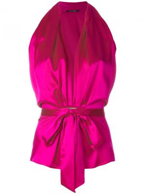 Блузка с завязкой на талии Styland. Цвет: розовый и фиолетовый