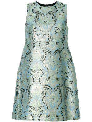 Жаккардовое расклешенное платье MSGM. Цвет: синий