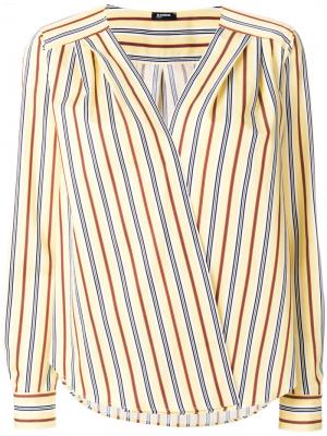 Полосатая блузка с запахом спереди Jil Sander Navy. Цвет: жёлтый и оранжевый
