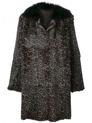 Пальто с леопардовым рисунком Salvatore Santoro. Цвет: коричневый