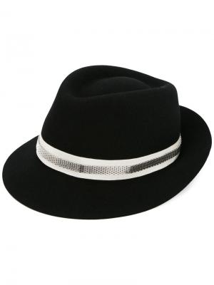Шляпа-федора с контрастной лентой Lanvin. Цвет: чёрный