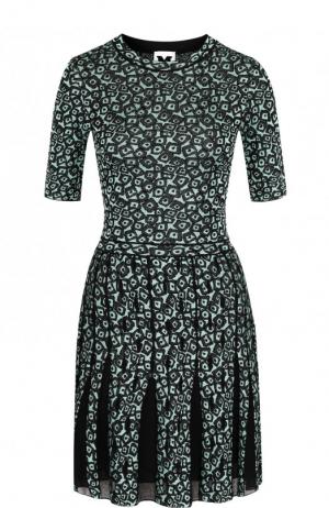 Приталенное мини-платье с воротником-стойкой M Missoni. Цвет: разноцветный