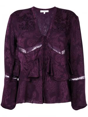 Блузка с оборчатым дизайном и шнуровкой Iro. Цвет: розовый и фиолетовый