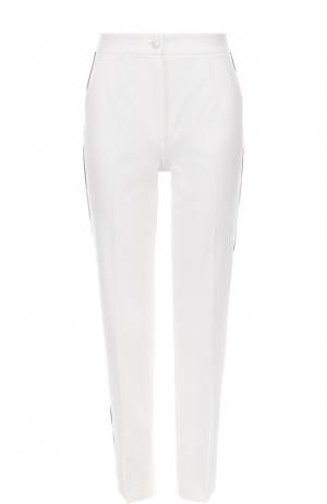 Укороченные зауженные брюки с контрастными лампасами Dolce & Gabbana. Цвет: белый