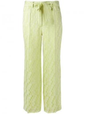 Жаккардовые укороченные брюки Etro. Цвет: зелёный