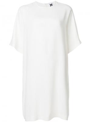 Оверсайз-платье с короткими рукавами M Missoni. Цвет: белый