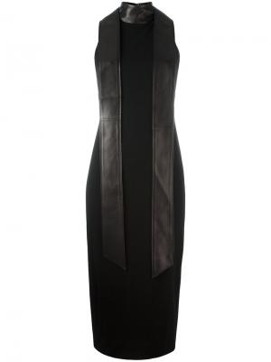 Приталенное кожаное платье с воротником-чокер Tom Ford. Цвет: чёрный
