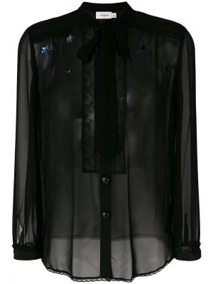 Блузка с завязками на горловине Coach. Цвет: чёрный