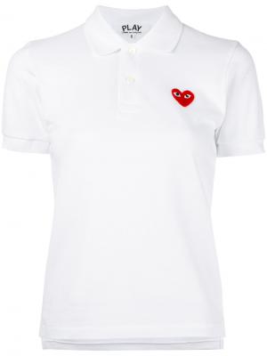 Рубашка-поло с нашивкой сердца Comme Des Garçons Play. Цвет: белый
