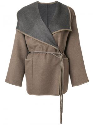 Куртка с контрастными лацканами Les Copains. Цвет: коричневый