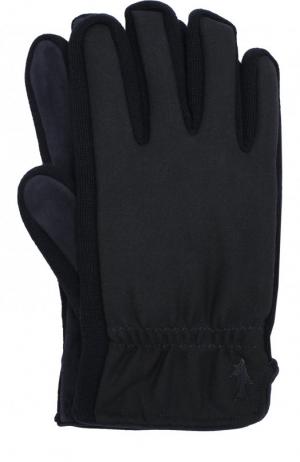 Утепленные шерстяные перчатки Paul&Shark. Цвет: темно-синий