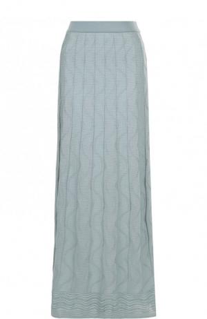 Однотонная вязаная юбка-макси M Missoni. Цвет: зеленый