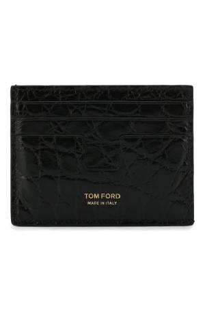 Футляр для кредитных карт из кожи аллигатора Tom Ford. Цвет: черный