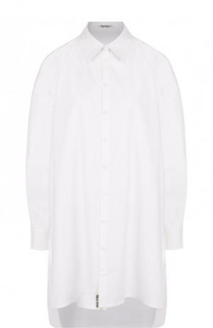 Удлиненная хлопковая блуза свободного кроя Yohji Yamamoto. Цвет: белый