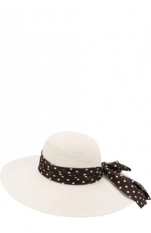 Соломенная шляпа Blanche с лентой в виде банта Maison Michel. Цвет: кремовый