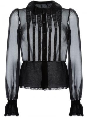 Прозрачная рубашка с нагрудной панелью Dolce & Gabbana. Цвет: чёрный