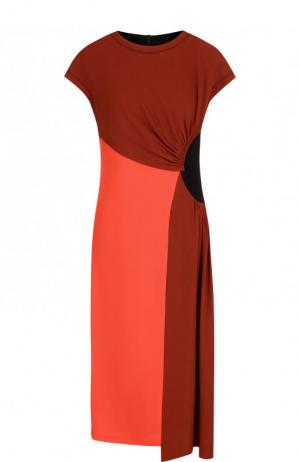 Платье-миди асимметричного кроя Dries Van Noten. Цвет: коричневый