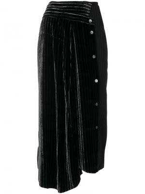 Асимметричная юбка миди в полоску Aalto. Цвет: чёрный