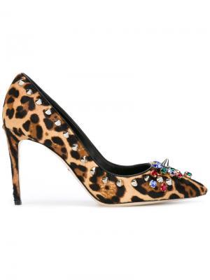 Туфли-лодочки с леопардовым узором Dolce & Gabbana. Цвет: коричневый