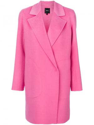 Пальто пиджачного кроя Theory. Цвет: розовый и фиолетовый