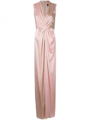 Длинное платье со сборками Paule Ka. Цвет: розовый и фиолетовый