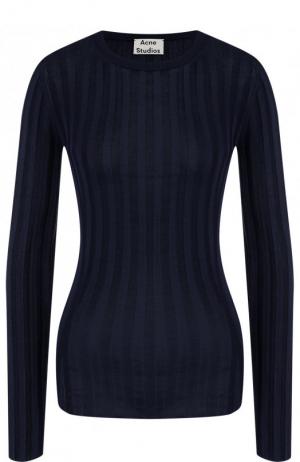 Пуловер фактурной вязки с круглым вырезом Acne Studios. Цвет: синий