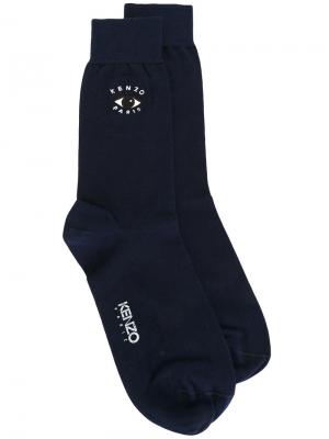 Носки с вышивкой Kenzo. Цвет: синий