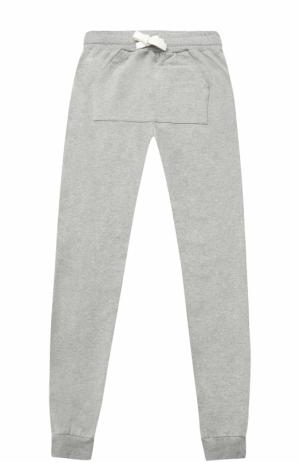 Спортивные брюки из хлопка с принтом и карманом No. 21. Цвет: светло-серый