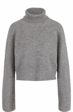 Укороченный кашемировый свитер с высоким воротником Michael Kors Collection. Цвет: серый